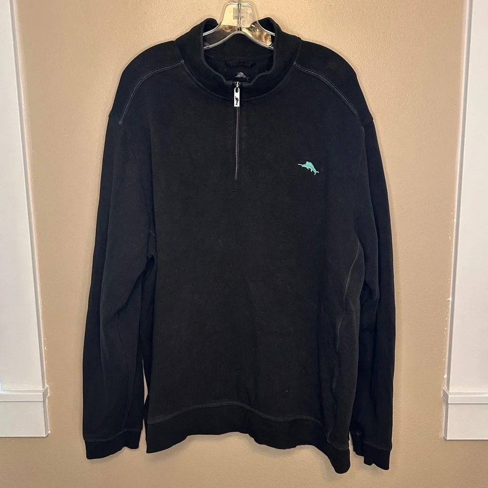 Tommy Bahama Brown 1/4 Zip Pullover Sweater Size XXL